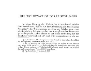 DER WOLKEN-CHOR DES ARISTOPHANES