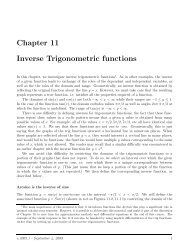 Chapter 11 Inverse Trigonometric functions - Ugrad.math.ubc.ca
