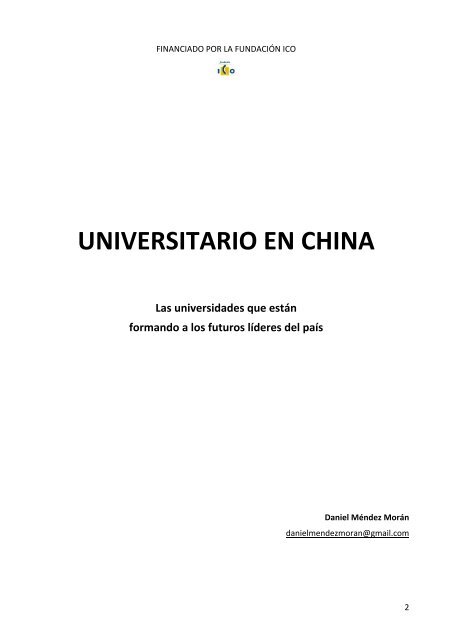 UNIVERSITARIO EN CHINA - FundaciÃ³n ICO