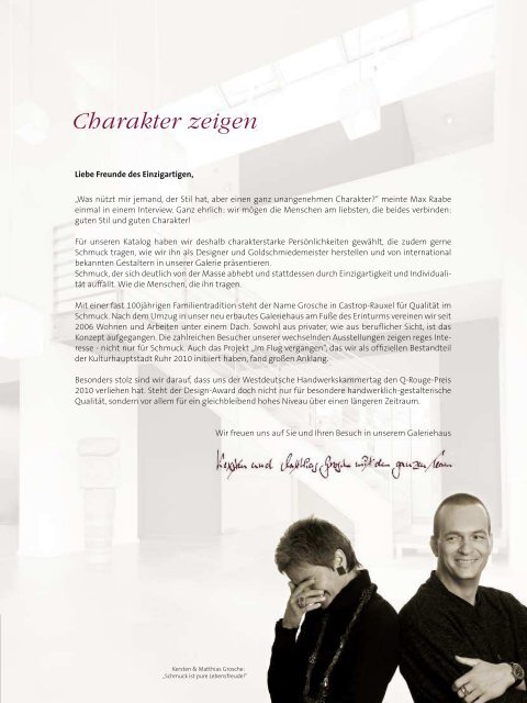 "Charakter zeigen" (.pdf | 2,0 MB) - Galeriehaus Grosche