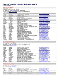 Staff List - Canadian Paraplegic Association (Alberta)