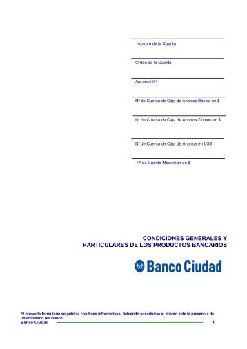 1) solicitud de apertura de caja de ahorros - Banco Ciudad