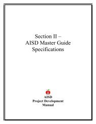 Section II â AISD Master Guide Specifications - Austin ISD