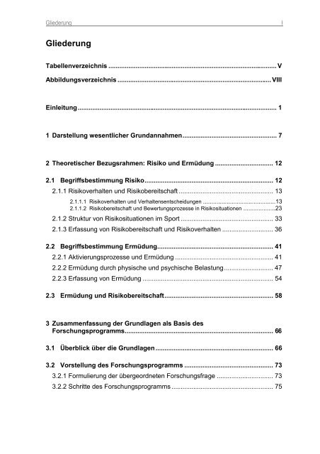 Ermüdung und Risikoverhalten - Deutsche Sporthochschule Köln