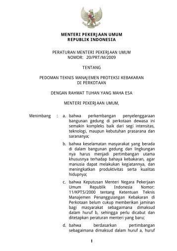 Permen PU no. 20 tahun 2009 ttg Pedoman ... - Ditjen Cipta Karya