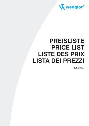 PREISLISTE PRICE LIST LISTE DES PRIX LISTA DEI PREZZI