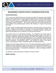 GROUNDING & PROTECTION OF COMMUNICATION SITES - Tessco