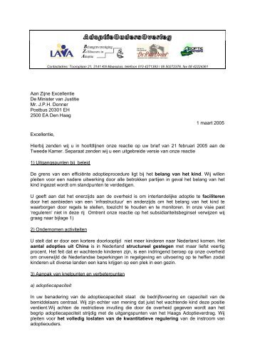 Aan Zijne Excellentie De Minister van Justitie Mr. JPH Donner ... - Aoo