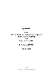 Open Letter Audit: National Health and Medical ... - Wind Watch
