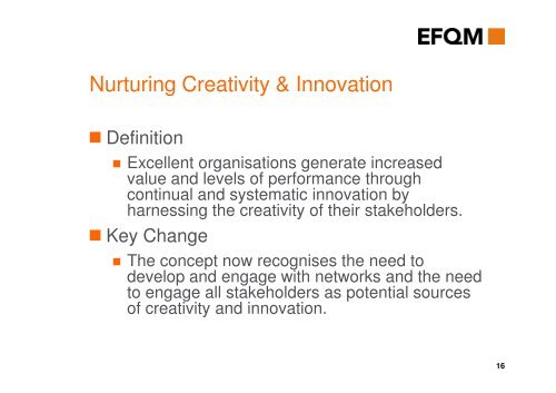 Introducing the EFQM Excellence Model 2010 - North of England ...