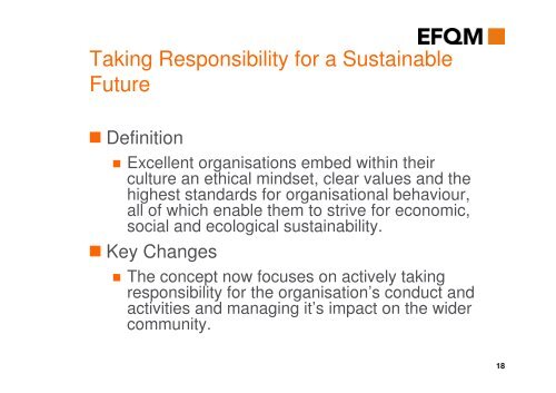 Introducing the EFQM Excellence Model 2010 - North of England ...