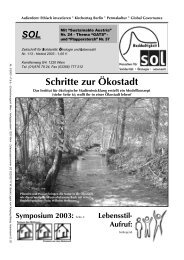 Schritte zur Ökostadt - SOL - Menschen für Solidarität, Ökologie und ...