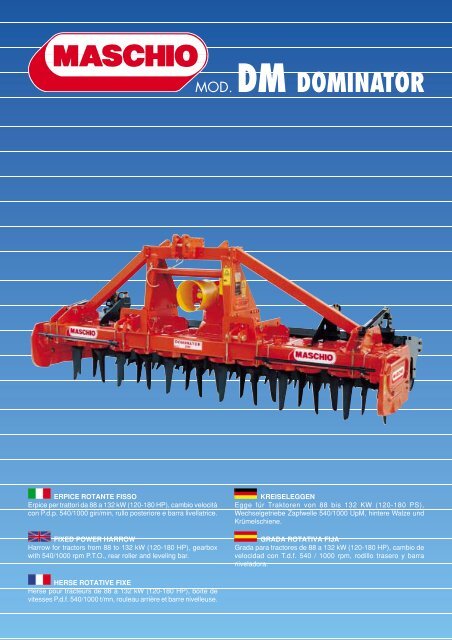 Grada rotativa fija Maschio DM Dominator - Interempresas
