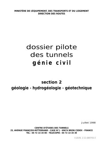 Géologie - hydrogéologie - géotechnique - CETU