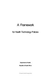 DOH Framework for Health Technology Policy - South African ...