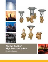 Sinclair CollinsÂ® High Pressure Valves - Norman Equipment Co.