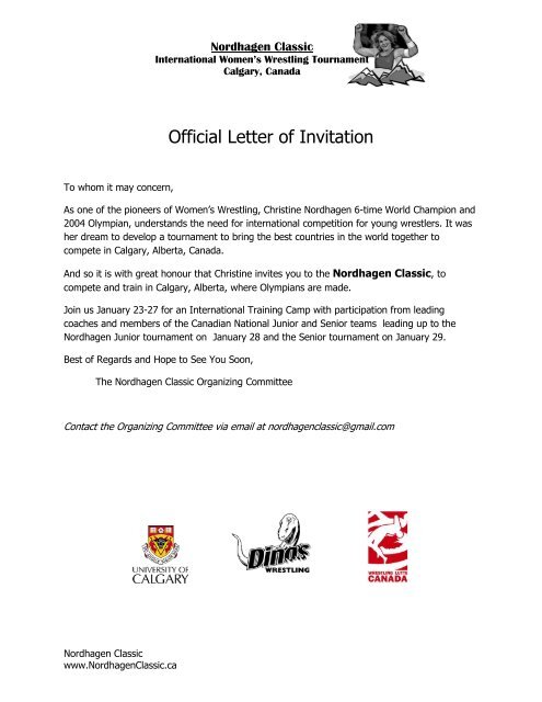 Official Letter of Invitation - Fijlkam