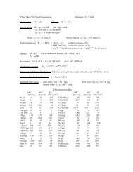 Cheat Sheet for Exam #1 on Thermodynamics and ... - Chemistry