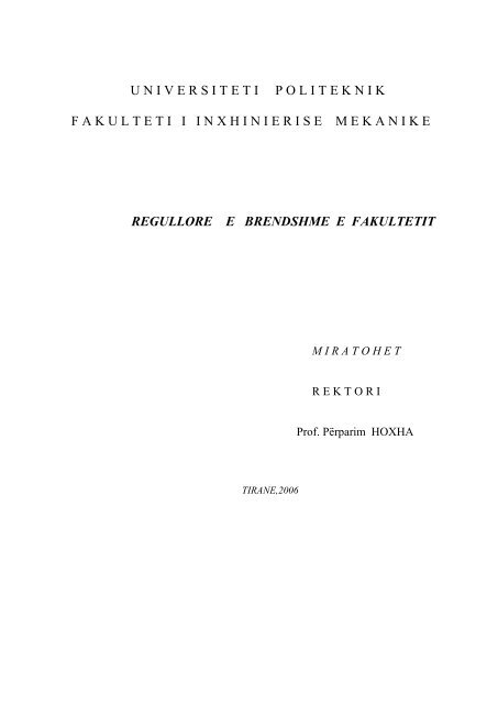 e Fakultetit te Inxhinierise Mekanike - Fakulteti Inxhinierise Mekanike