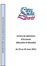 Rapport de visite du centre de dÃ©tention d'Ecrouves