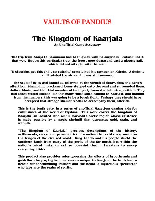Gaz F10 The Kingdom of Kaarjala - Vaults of Pandius