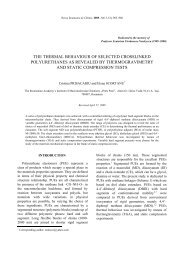 the thermal behaviour of selected crosslinked polyurethanes as ...