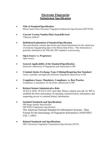 Meta-Data for Illinois State Police Electronic Fingerprint Submission ...