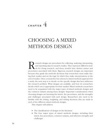 choosing a mixed methods design - SF Coordinating Center Study ...
