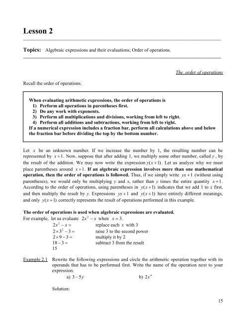 Math 017 Materials With Exercises