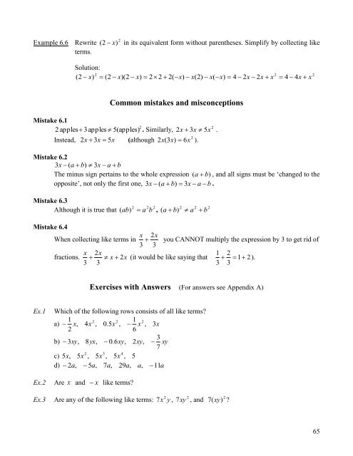 Math 017 Materials With Exercises