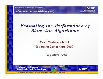 Evaluating the Performance of Biometric Matching Algorithms