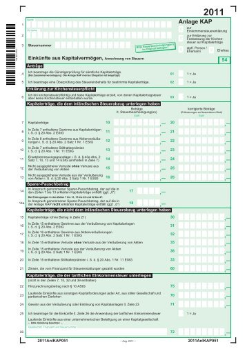 Anleitung zur Anlage KAP - Finanzämter in Bayern