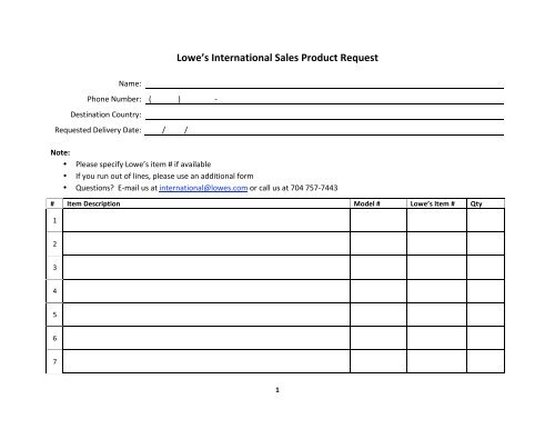 Product Sample Request Form