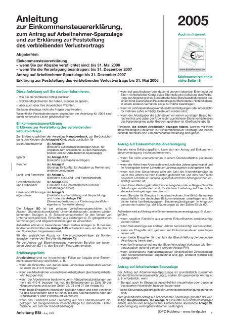 Anleitung Zur Einkommensteuererklarung Zum Antrag Auf Anleitung Zur Einkommensteuererklarung Zum Antrag Auf