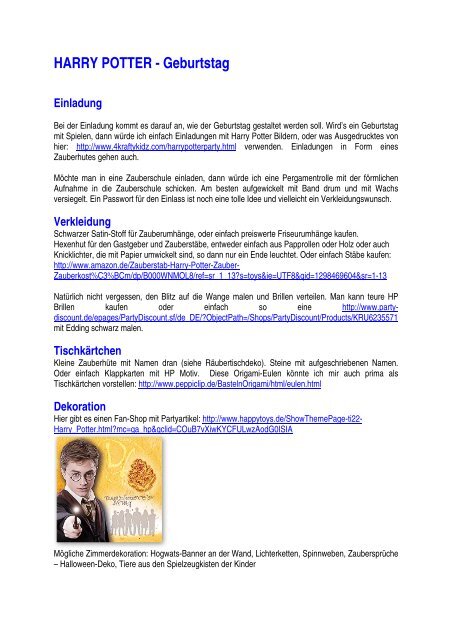 HARRY POTTER - Geburtstag Einladung - Picr