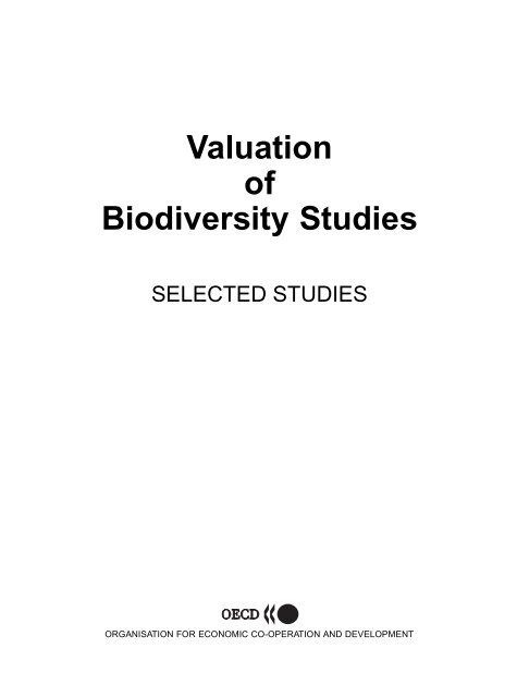 Valuation of Biodiversity Benefits (OECD)