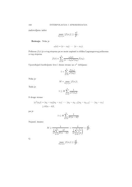 Numerical Mathematics - A Collection of Solved Problems