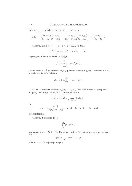 Numerical Mathematics - A Collection of Solved Problems