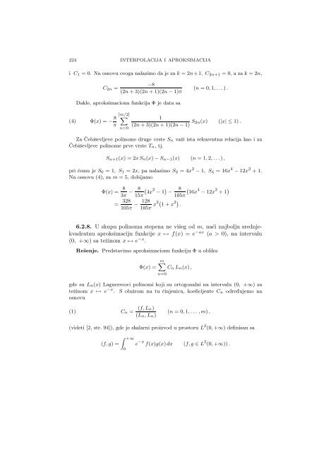 Numerical Mathematics - A Collection of Solved Problems