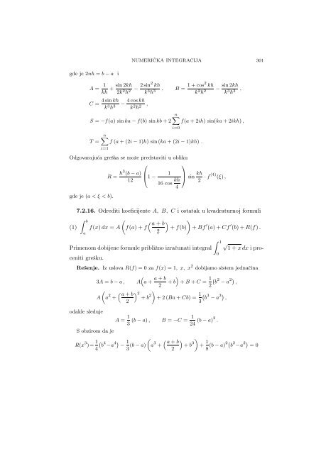 Numerical Mathematics - A Collection of Solved Problems