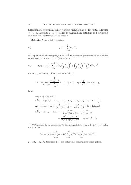 Numerical Mathematics - A Collection of Solved Problems