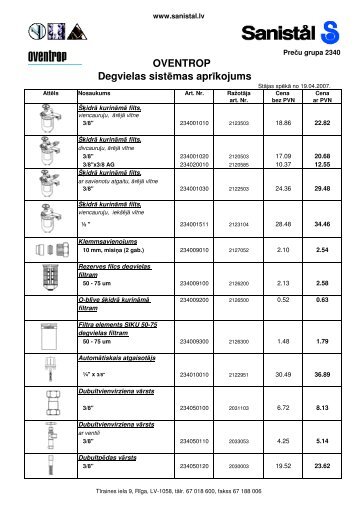 (2340 Filtri, v\342rsti, atgaisot\342ji \360\355idram kurin ... - Sanistal