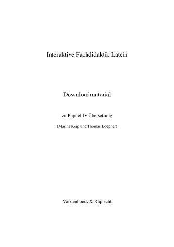 Interaktive Fachdidaktik Latein Downloadmaterial