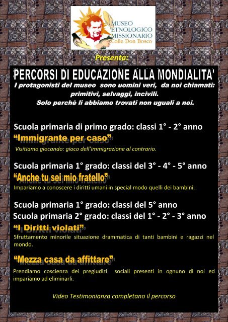 il volantino - Colle Don Bosco