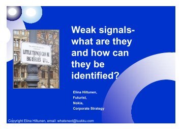 Weak signals- what are they and how can they be identified?