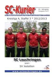 SV Jestetten, Samstag, 11.05.2013 - 16:00 Uhr - SC Lauchringen