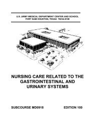 nursing care related to the gastrointestinal and urinary systems