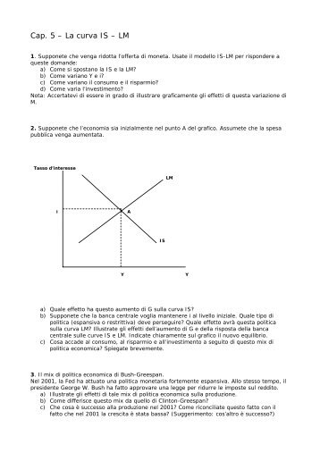 Cap. 5 â La curva IS â LM