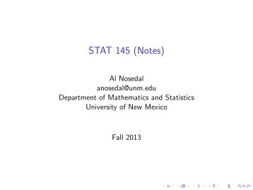 STAT 145 (Notes) - Department of Mathematics and Statistics