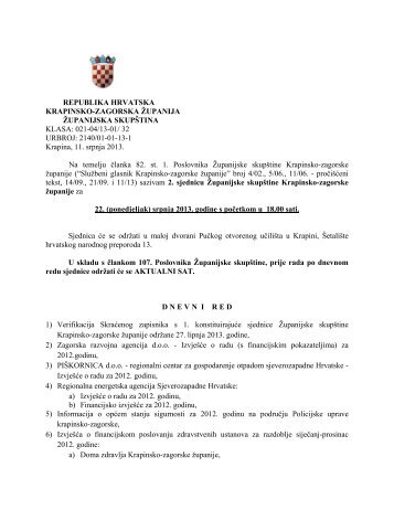 republika hrvatska krapinsko-zagorska Å¾upanija Å¾upanijska skupÅ¡tina